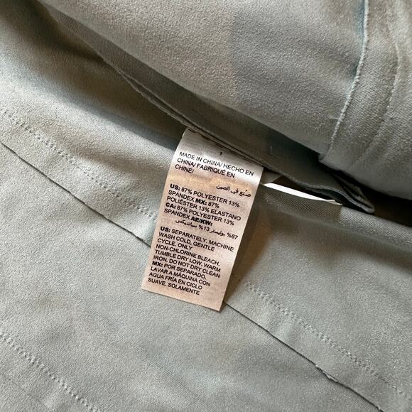 Chico's mint green faux suede full zip bomber jacket SIZE 8-10 - Picture 4 of 7